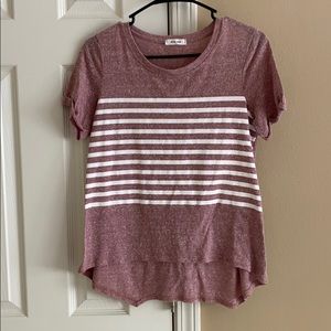 Mauve comfy striped tee
